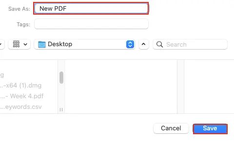 Name the new PDF and click Save to get the new PDF with the selected pages