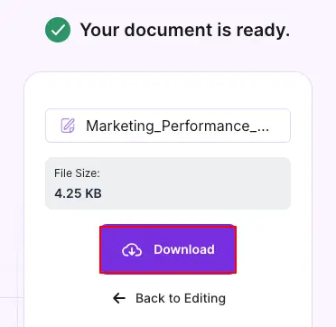 Click download to get the new PDF with the pages removed