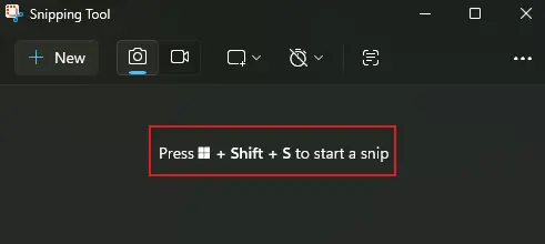 Launch the Snipping to and take a screenshot by pressing Windows+SHIFT+S