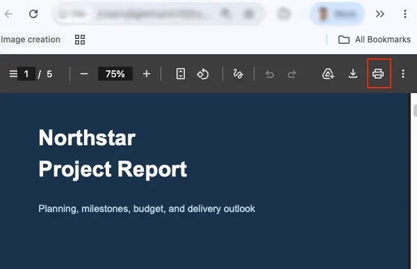 Open the PDF in a browser and click Print to extract pages using Print to PDF
