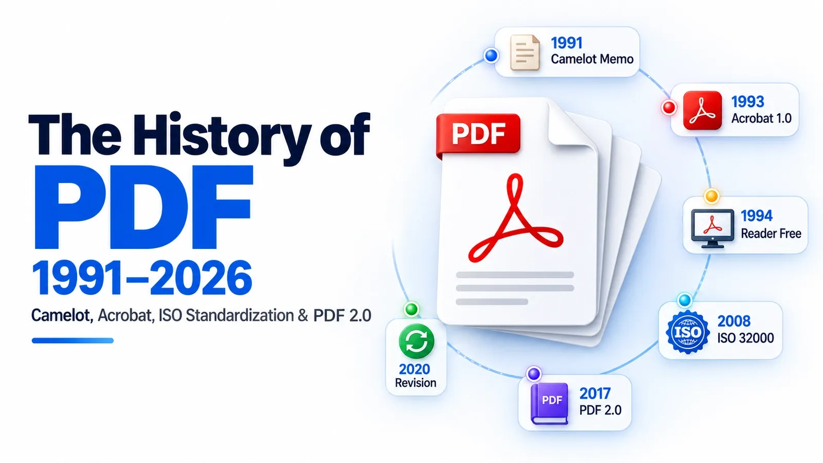 The History of the PDF (1991–2026): Camelot, Acrobat, ISO Standardization & PDF 2.0