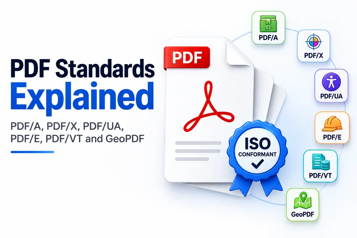 PDF Standards Explained: PDF/A, PDF/X, PDF/UA, PDF/E, PDF/VT and GeoPDF
